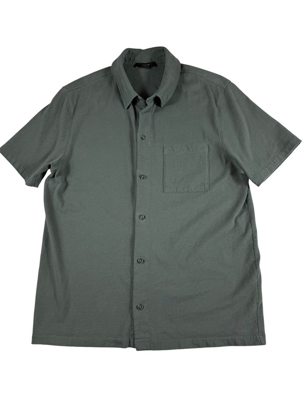 Vince Sueded Cotton Jersey Button-Front shirt, S